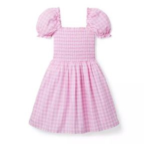 Janie and Jack “the grace gingham smocked puff sleeve dress”
